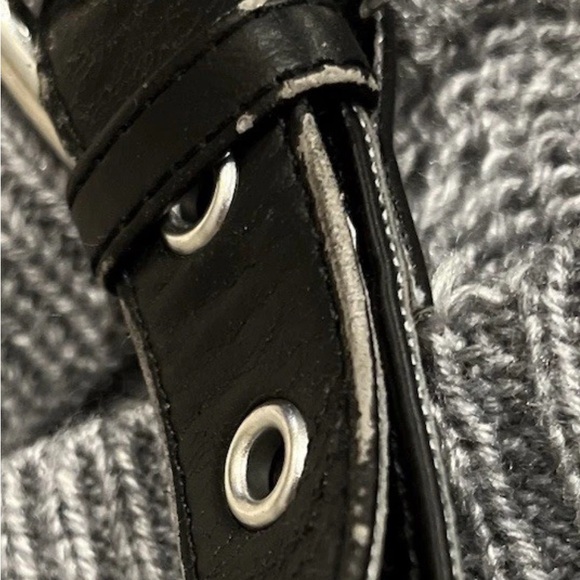 Michael Kors Women Gray Chunky Knit Acrylic Wool Cardigan Buckle Toggle Size XL - Picture 6 of 6